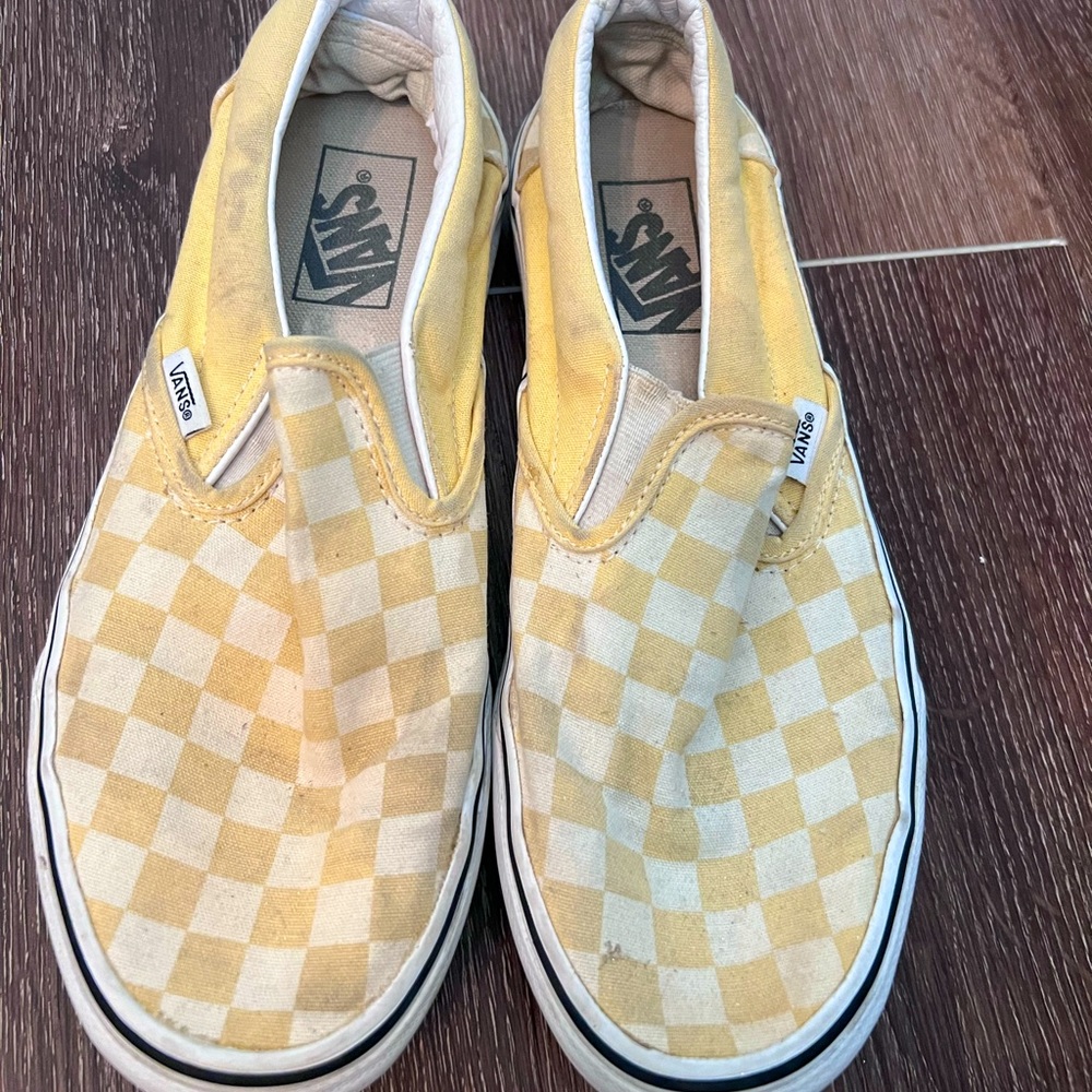 Women’s yellow vans. Size 8.5. Used. A few stains.